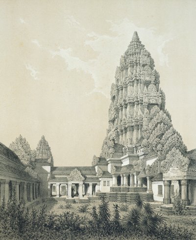 Central tower and superior court of Angkor Wat by Louis Delaporte